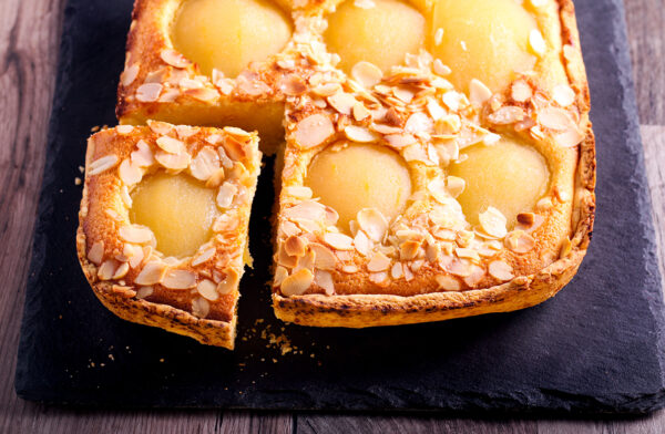 Poached Pear Almond Tart